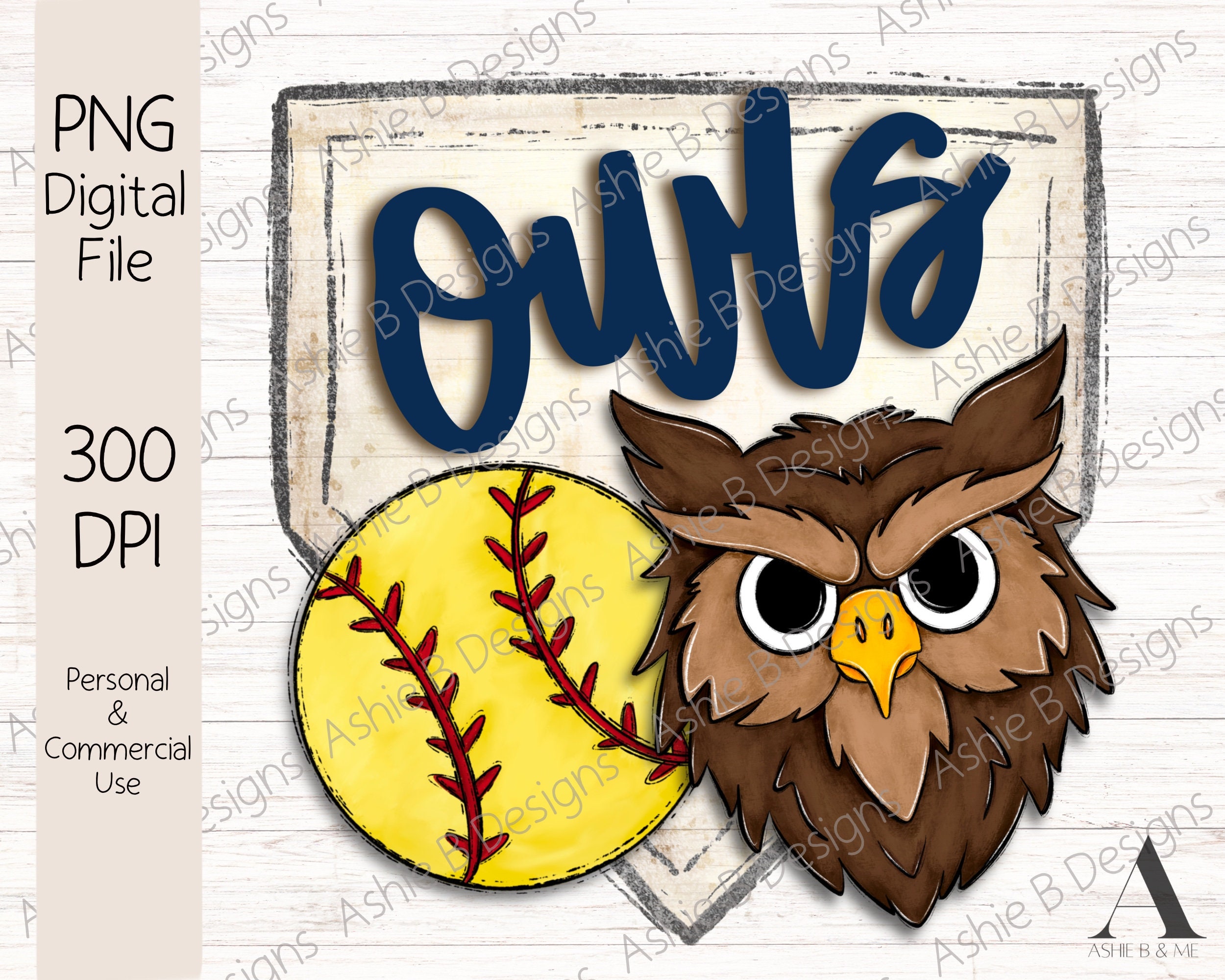 Owls Softball PNG, Softball Tshirt Design, Sublimation, Digital Download
