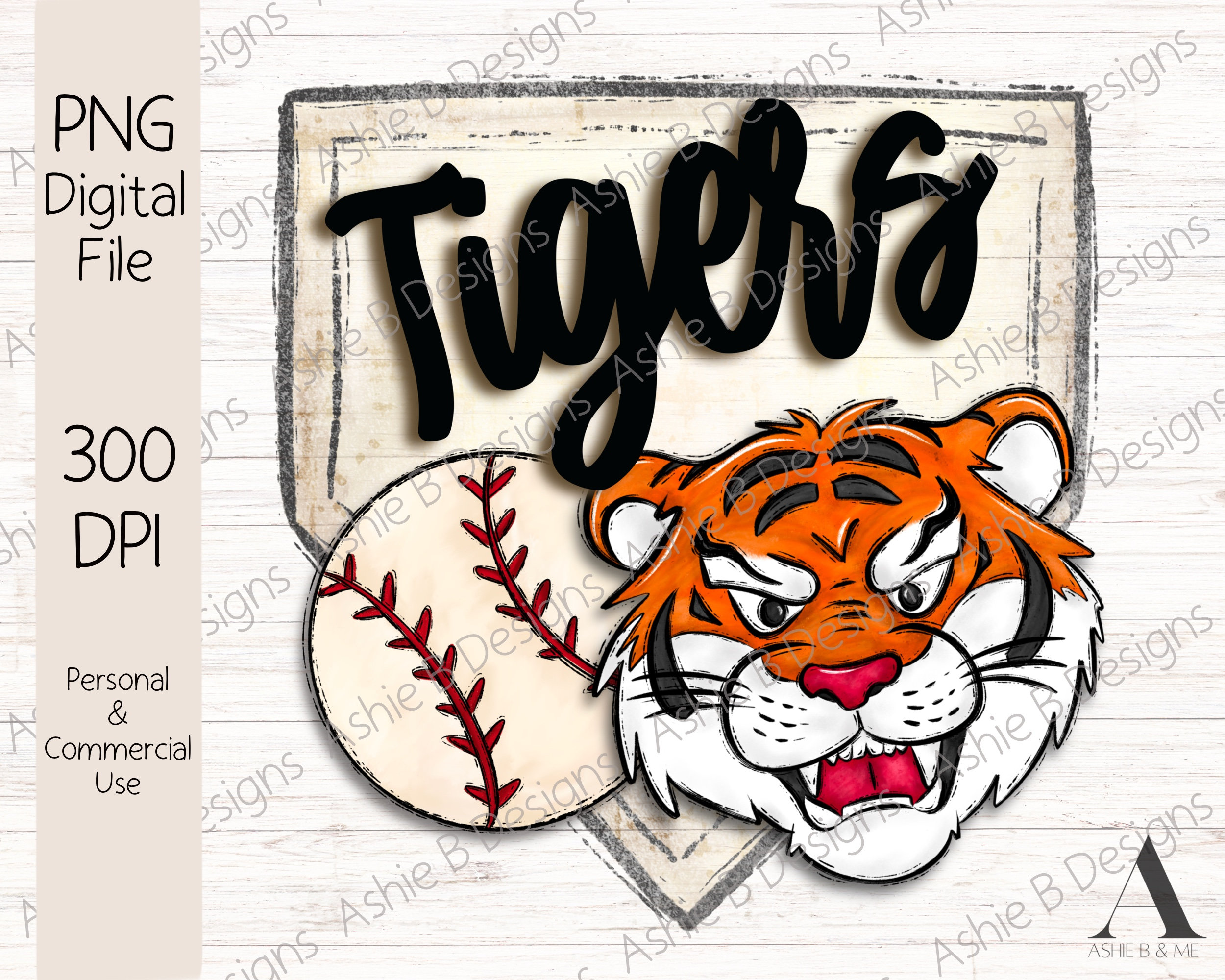 Tigers Baseball PNG, Baseball Tshirt Design, Sublimation, Digital Download