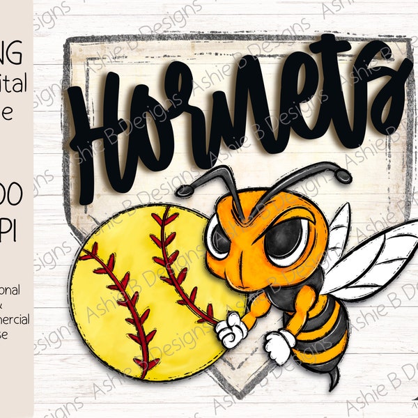 Hornets Softball PNG, Softball Tshirt Design, Sublimation, Digital Download