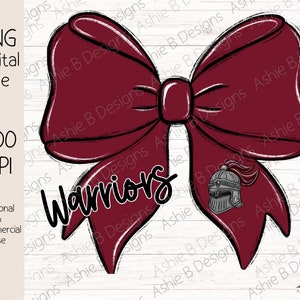 Warriors bow PNG, Maroon Warriors Helmet Coquette Bow Tshirt Design, Sublimation, Digital Download