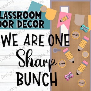 Classroom door decor, One Sharp Bunch Bulletin Board, Digital Download