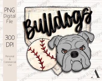 Bulldogs Baseball PNG, Sublimation t-shirt design, Digital Download