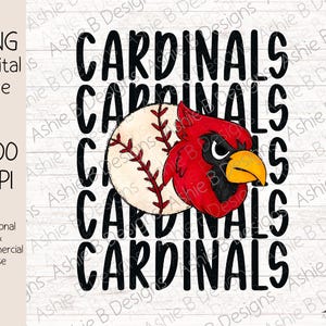 Cardinals Baseball PNG, Baseball Mascot Tshirt design, Digital Download