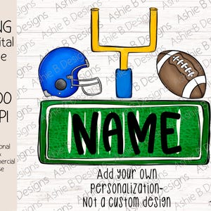 Kinder Fußball PNG, Blau Kinder Fußball Name Patch T-Shirt-Design, fügen Sie Ihre eigene Personalisierung, DTF, digitaler Download