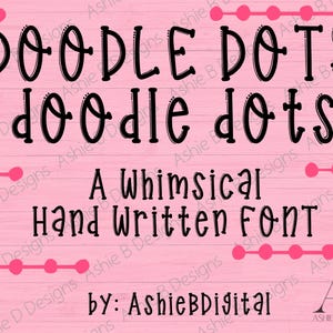 Doodle Dots手書きフォント、気まぐれな手書きフォント、大文字と小文字のフォント、Procreateフォント、かわいいフォント、デジタルダウンロード