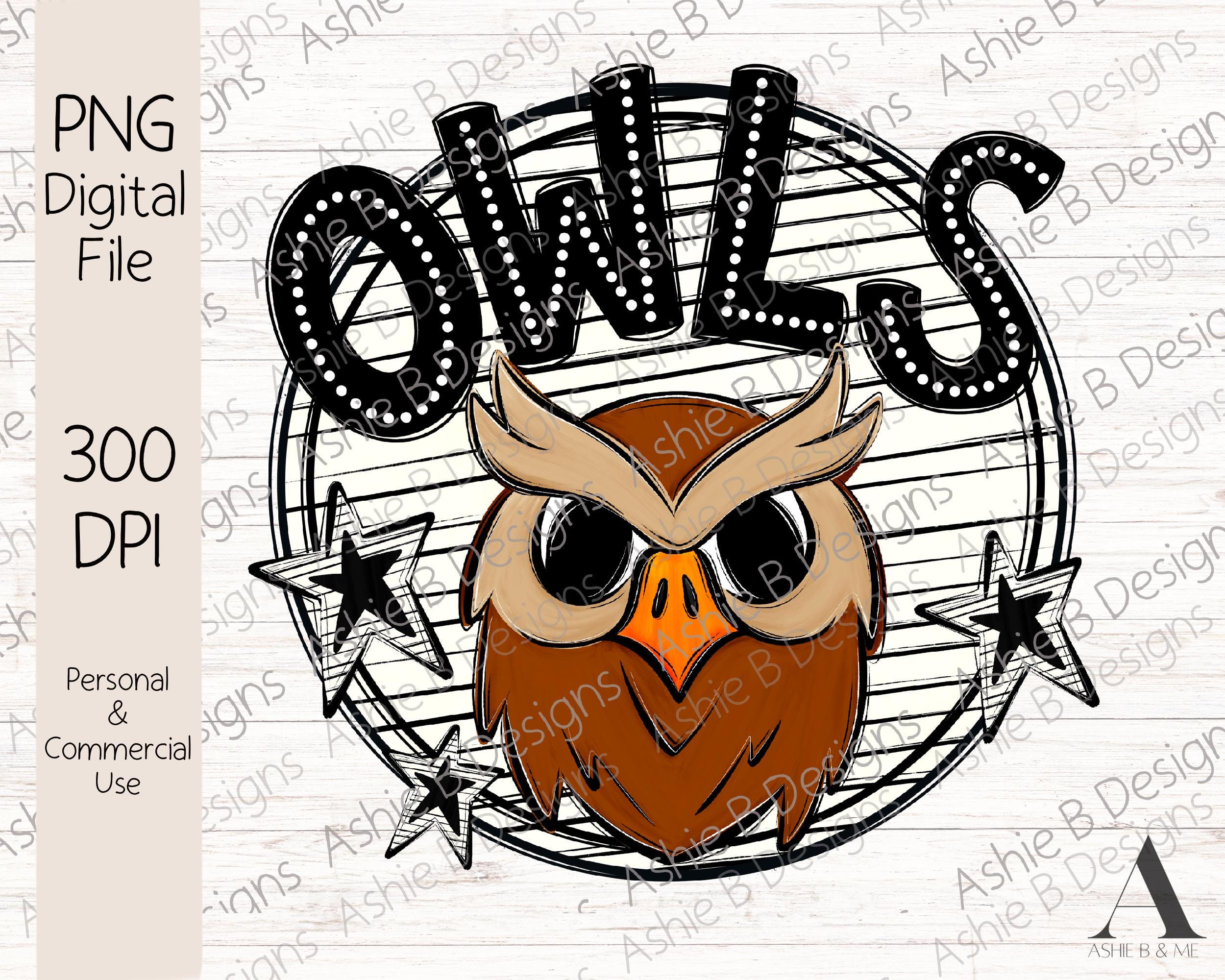 Owls PNG, Owls Mascot Tshirt Design, Digital Download