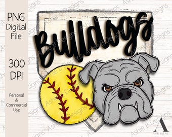 Bulldogs Softball PNG, Softball Sweatshirt Design, Sublimation, Digital Download
