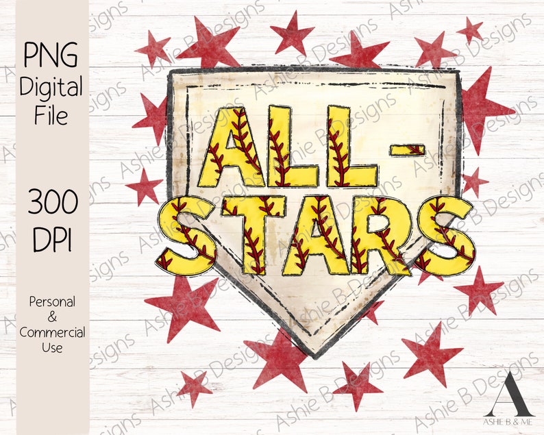 Softball Allstars PNG Allstars Stars Png Softball PNG Etsy