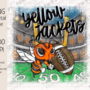 Yellow Jackets Football PNG, Distressed Orange Yellow Jackets Tshirt design, Digital Download, DTF