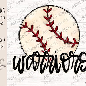 Warriors Baseball PNG, Warriors tshirt Design, Digital Download, DTF