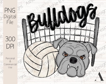 Bulldogs Volleyball PNG, Design maglietta pallavolo, Download digitale, DTF
