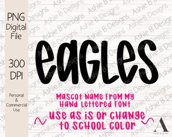 Aigles PNG, conception de tshirt lettrage mascotte aigles, conception par sublimation, téléchargement numérique
