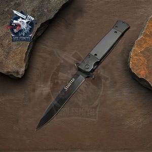 9&quot; Italian Milano Spring Assisted Tactical Fantasy Knife For Father,Husband, Boyfriend,Christmas gift W034 -WolfSmithKnife