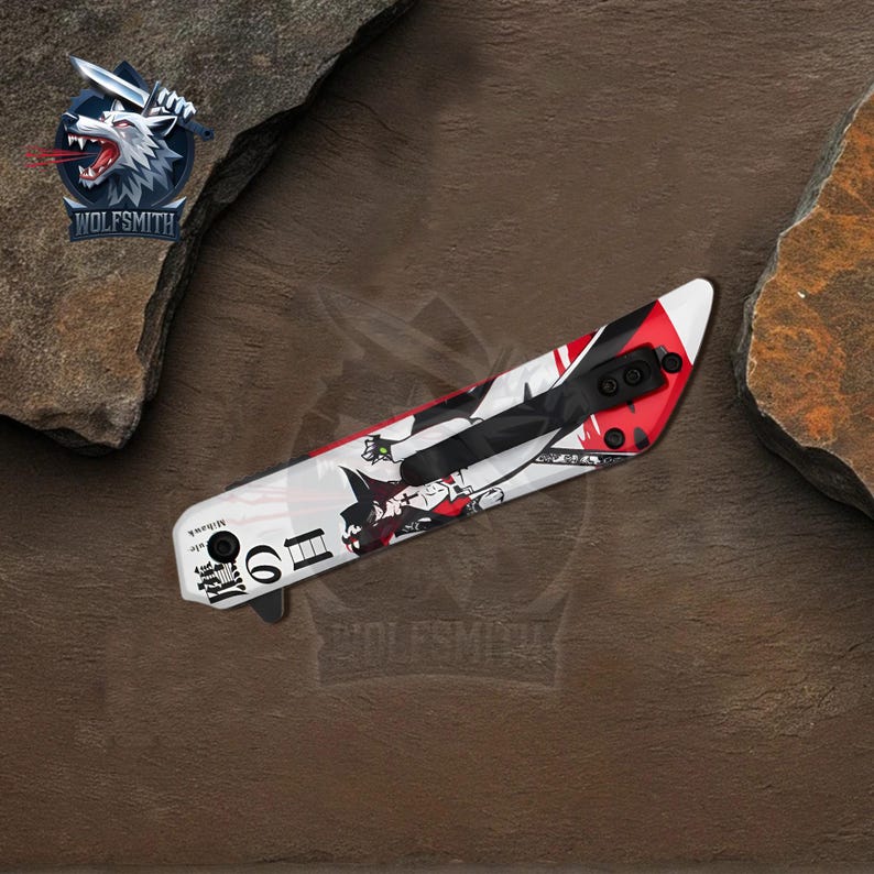 Dracule Mihawk Theme Spring Assisted Pocket Knife 8" Collectible Knife For Anime Lover-Father-Husband-Boyfriend-Christmas gift W049-WolfSmithKnife- One Piece lover