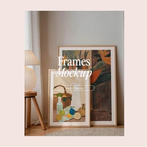 Maqueta contemporánea de dos marcos: maqueta de objeto inteligente, maqueta de marco estético