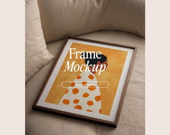 Dark Oak Frame Mockup: DIN A Ratio, Home Interior (PSD & JPG Digital Download)
