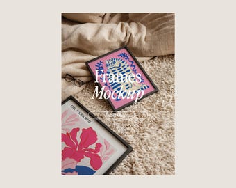 Thin Black Frame Mockup: DIN A Ratio, Set of 2 (PSD & JPG Digital Download)