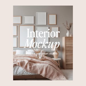 Gallery Wall Mockup: Interior Frame, Living Room (PSD & JPG)