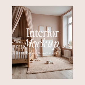 Gallery Wall Mockup, Living Room Frame Mockup, Interior Mockup, Poster Mockup