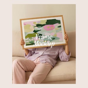 DIN A Ratio Frame Mockup: Interior Display, PSD JPG (Digital Download)