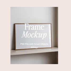 Dark Oak Landscape Frame Mockup: Smart Object (Digital Download)