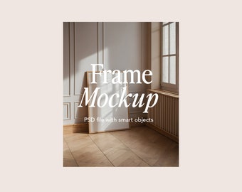 Mockup di cornice estetica contemporanea - Mockup di 1 cornice - Mockup di oggetto intelligente, Mockup di cornice in legno