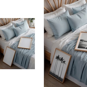 Living Room Frame Mockup: Gallery Wall Interior (PSD & JPG)