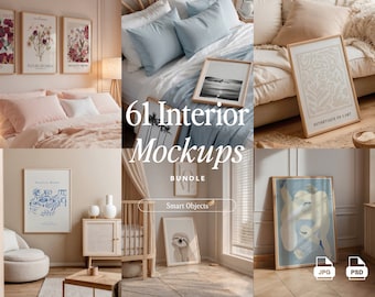 Bundle Mockup Gallery Walls and Frames - Smart Object, Interior Mockups