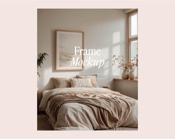 Bedroom Frame Mockup: Gallery Wall, Poster Display (PSD & JPG)