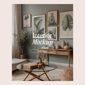 Gallery Wall Mockup: Living Room Interior Frame (PSD & JPG)