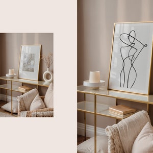 Frame Mockup, DIN A Ratio, Thin Wood Frame, PSD Photoshop Photopea Mockup, Frame Mockup Home Interior, Golden Frame Mockup