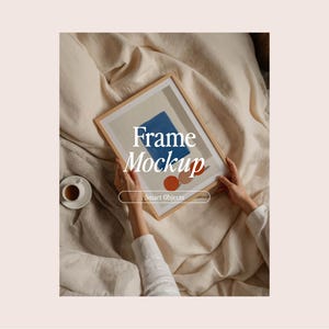 Poster Mockup With Person, DIN A Ratio, Close Up Detail Mockup, PSD Photoshop Frame Mockup with Hands, Art Print Mockup, Mockup with Coffee