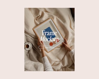 Poster Mockup with Person, Close-Up Frame with Woman Hands (PSD & JPG)