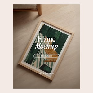 Frame Mockup, Contemporary Wood Frame Mockup, Poster Mockup, Smart Object Mockup, Frame A3 Mockup, DIN A Mockup