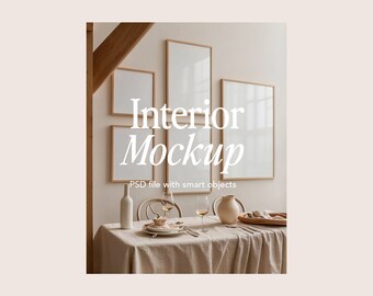 Minimalist Frame Mockup Pack - Instant Download - Editable Smart Object - Art Gallery Wall Decor
