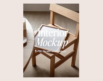 Aesthetic Contemporary Frame Mockup - 1 Frame Mockup - Smart Object Mockup, Wooden Frame Mockup, Frame Mockup with Person