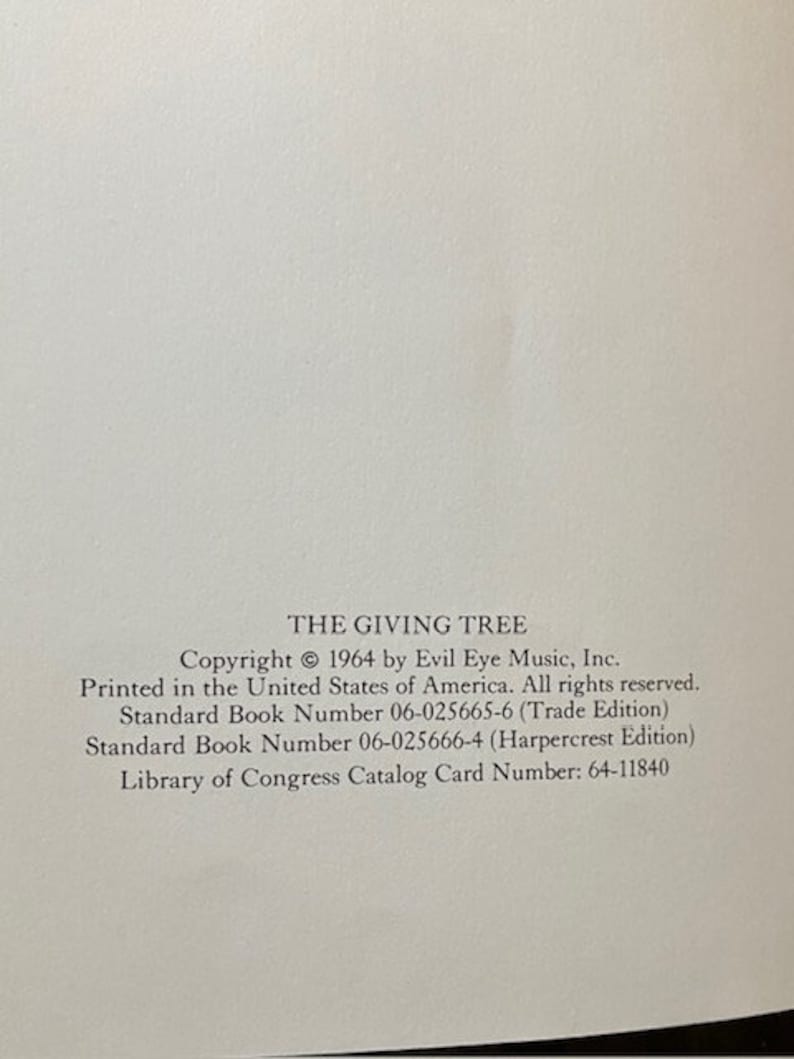 The Giving Tree by Shel Silverstein 1964 Trade Edition Hardcover ...