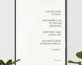Claim It Positive Affirmation Quote' - Digital Poster Print | Definition | Affirmation | Motivational | Positive | Home | Wall Art | Poster