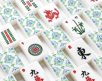 Grandmillennial Hydrangea Mahjong Set, American Mahjong Tiles, Floral Chinoiserie Game