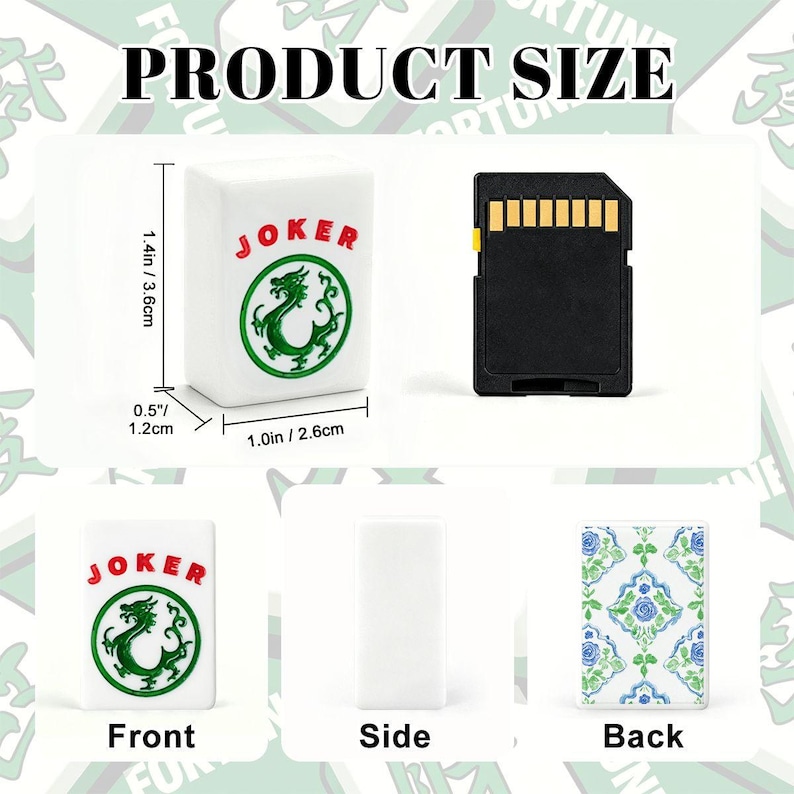 Grandmillennial Mahjong Tiles Set Hydrangea Mah-jongg Set, American Mahj Tiles Blue Green Floral Chinoiserie Mahj Gift, 166 Acrylic Tiles afbeelding 3