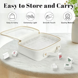 Clear American Mahjong Tile Set of 166 tiles with Dice and Storage box, hand-carved Mahj tiles elegant Gift for Players image 6