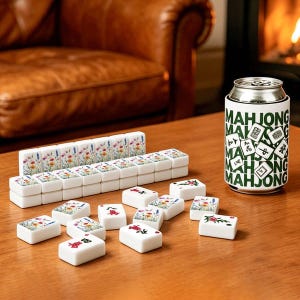 Wildflower Mahjong Tiles Set American Mah-jongg 166 Acrylic Tiles Floral Mahj Gift Botanical NMJL Luxury Set with Jokers (Single Layer) 画像 9