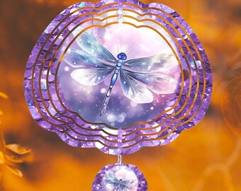 Sparkly Dragonfly Wind Spinner hanging wind spinner outdoor décor for garden wind chimes yard spinners gift for The Gardener Grandmother