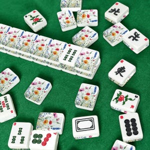 Wildflowers Mahj Tile Set American Mahjong 166 Tiles Classic Mah-Jong Tiles with Storage box Watercolor Floral Majong Game Gift for Players image 8