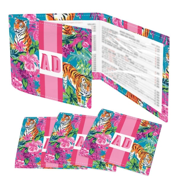 4 Mahjong Card Holder with 4 Line Finders Personalized Mahjong Card Cover with Monogram Card Protector Sleeve National League Custom Gift