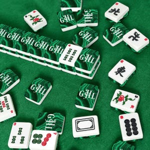 Personalized Malachite Green Mahjong Tile Set, American Mahjongg, Custom Name, Dice, Case image 8