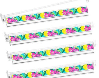 4 Mahjong Pusher Racks Lemon Mahj Rack Floral Mah-Jong Pushers Colorful Ma-jong Stands Yellow Mint Mahjong Table accessories Grandmillennial