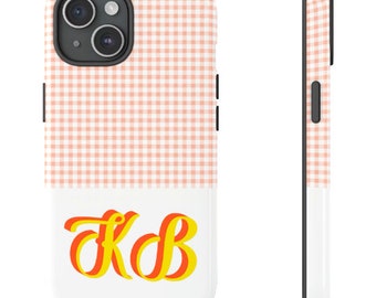 Custom Phone Case Personalize iPhone Shadow Monogramed Glossy or Matte mobile with Initials Tough Cases iPhone 15 14 13 12 11 Pro Mini Case