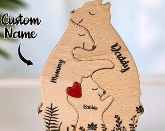 Personalisiertes Holzpuzzle mit Namen - Personalisiertes Familiengeschenk