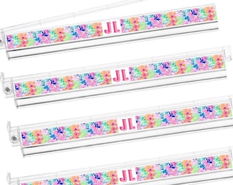 4 Custom Mahjong Pusher Racks Personalized Mahj Pushers Monogrammed Floral Acrylic Mah Jongg Racks with Magnetic Pusher Elegant Gift players